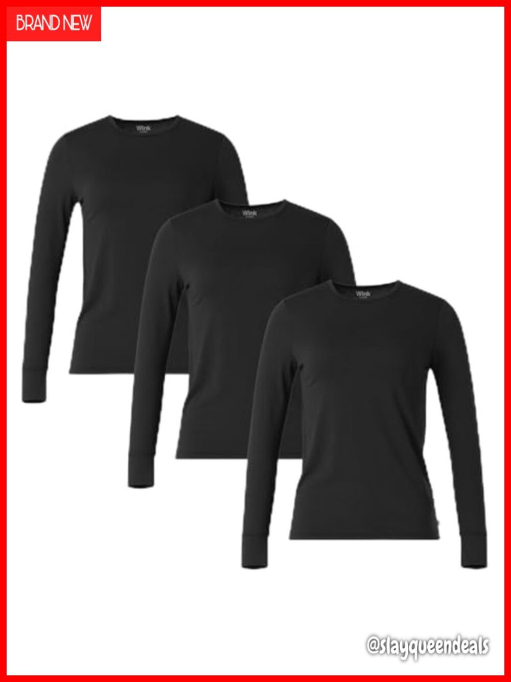 Womens 3-Pack Long Sleeve Underscrub Tees Slim Layer Crew Neck Work